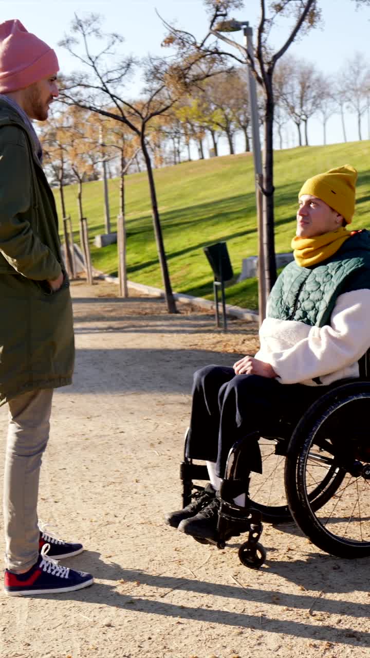 People talking in a park