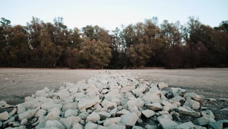 Rocking-pile-near-the-Danube-riverside