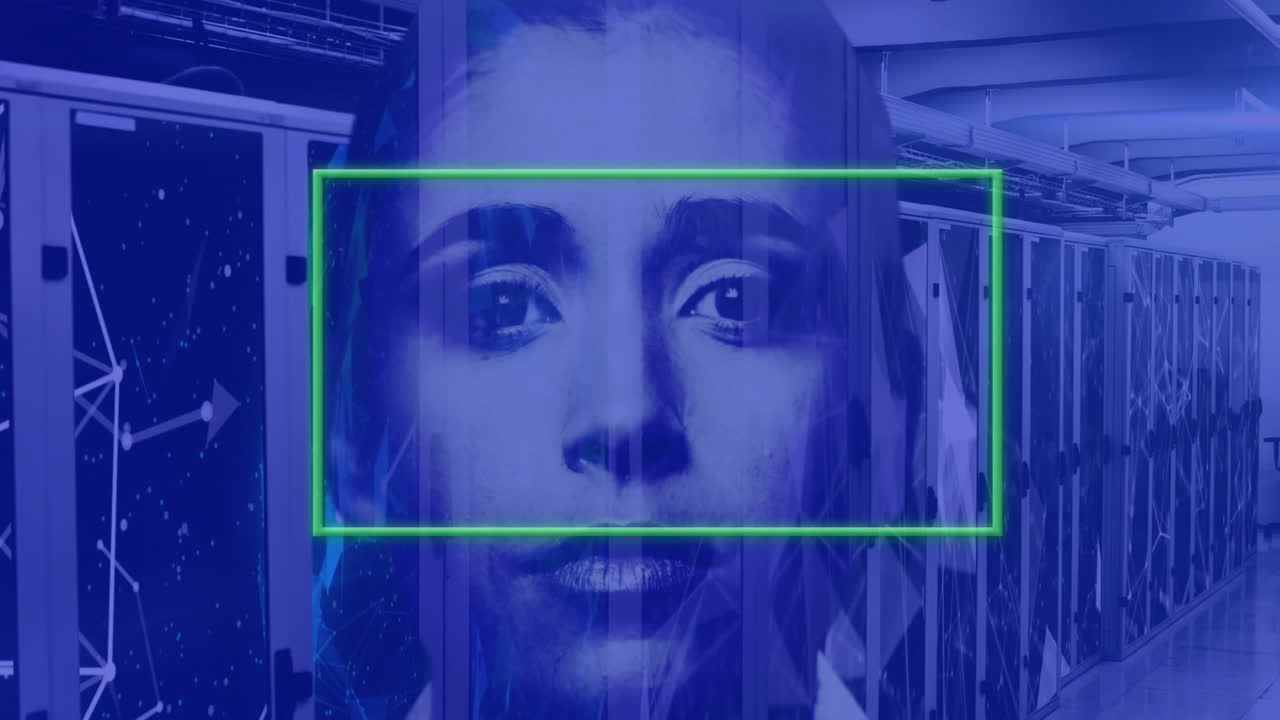 In data center, face recognition animation processing over servers in operation