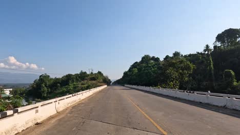 viajando sobre un puente rodeado de vegetación