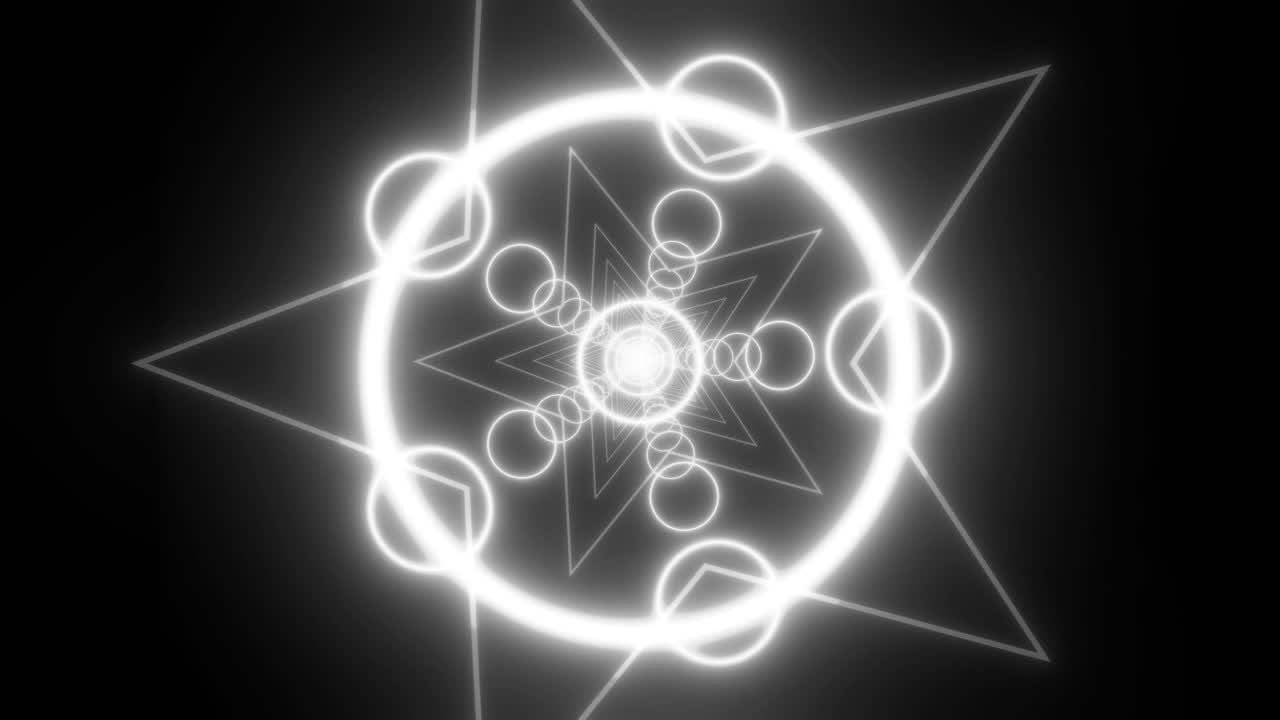 Abstract Geometric Neon Star Pattern