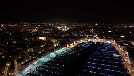 hyper lapse of marina marseille at night