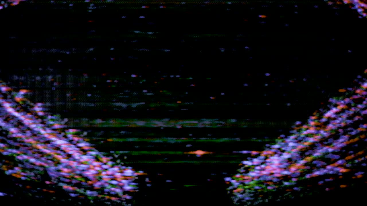 Incredible animated video of retro VHS flaws caused by noise. Background animation, mysterious and bizarre sound for distortion effects.
