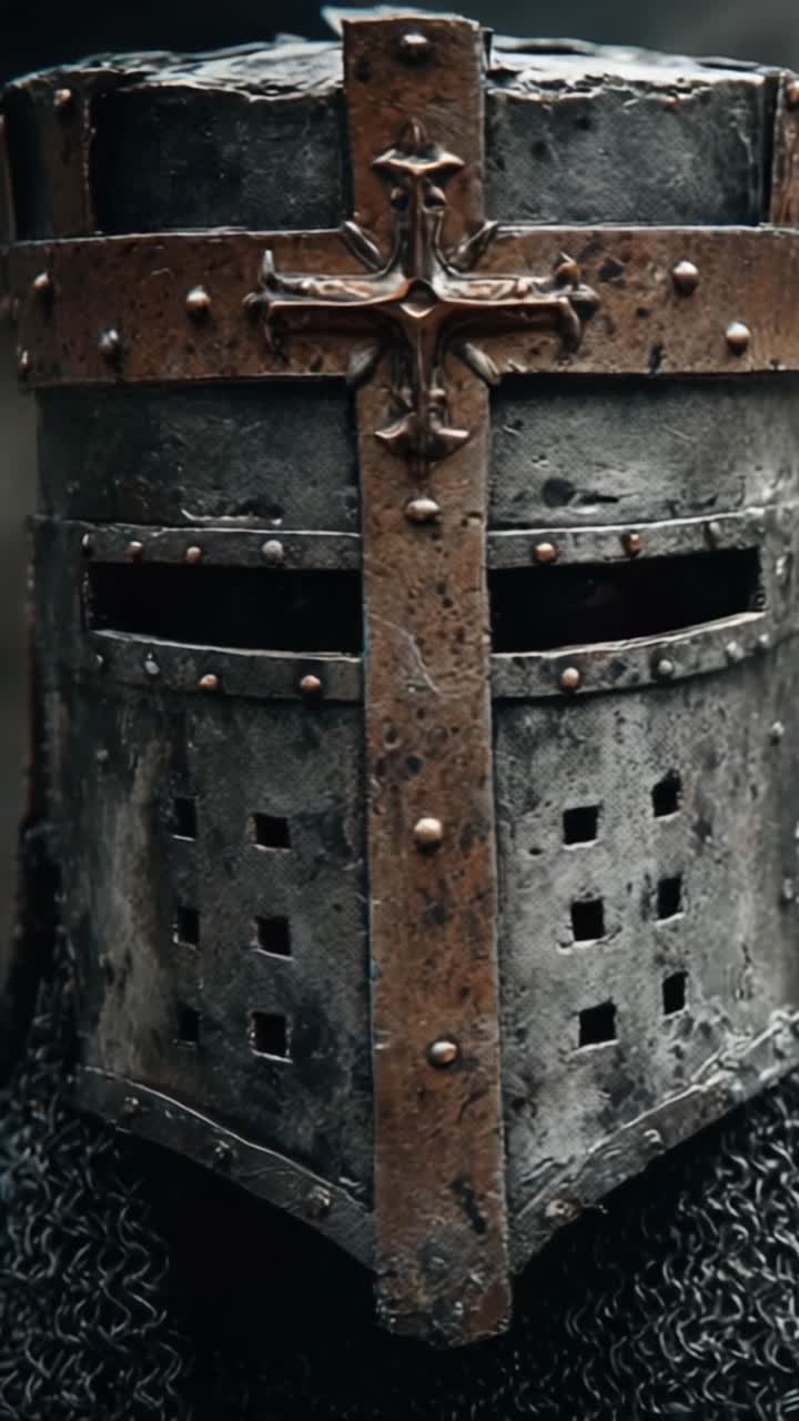Un encuentro cercano con un casco de caballero medieval: Explorando los intrincados detalles de la armadura y la historia detrás del icónico equipo protector usado en batalla