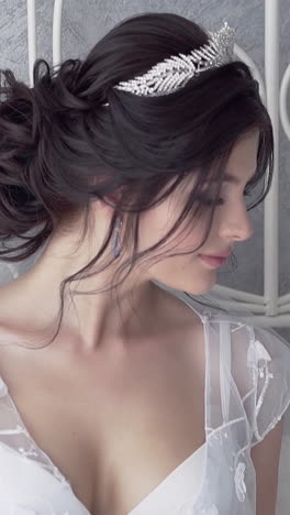 bride with updo and crown