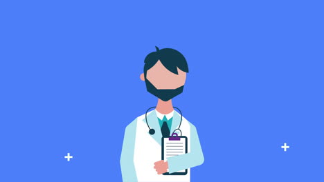 male doctor with checklist animation