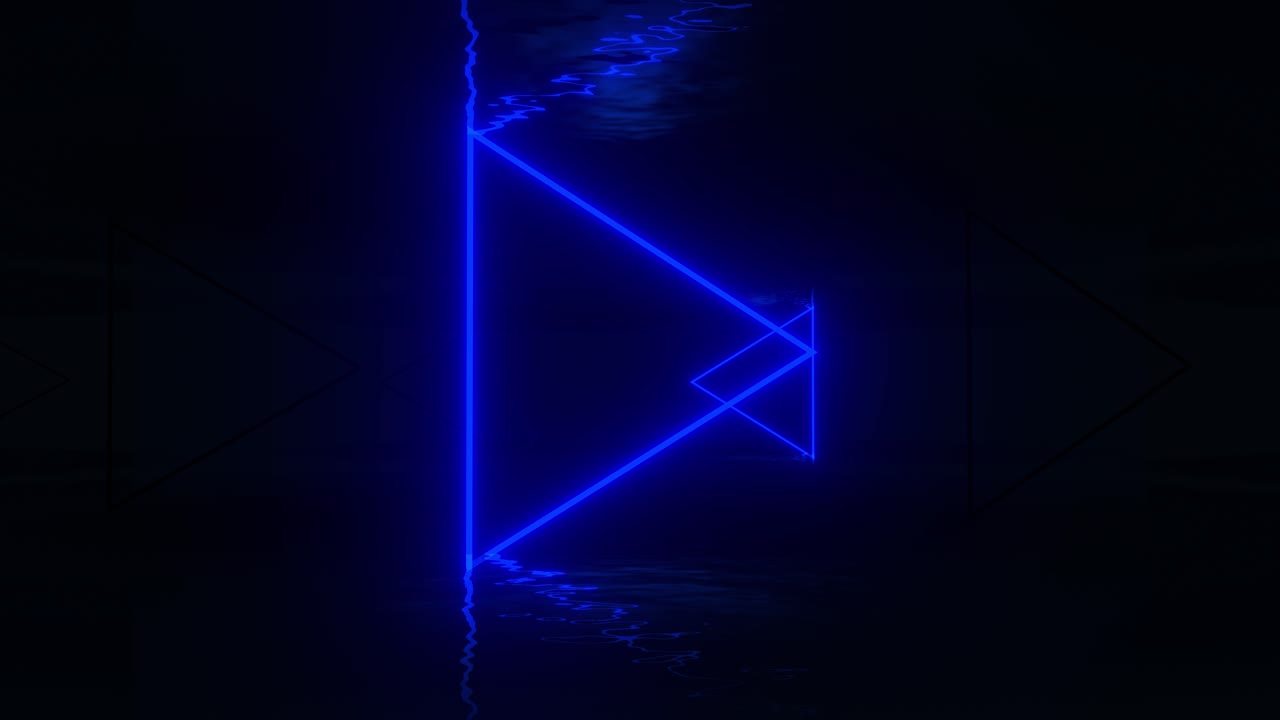 Abstract Neon Triangles in Dark Space