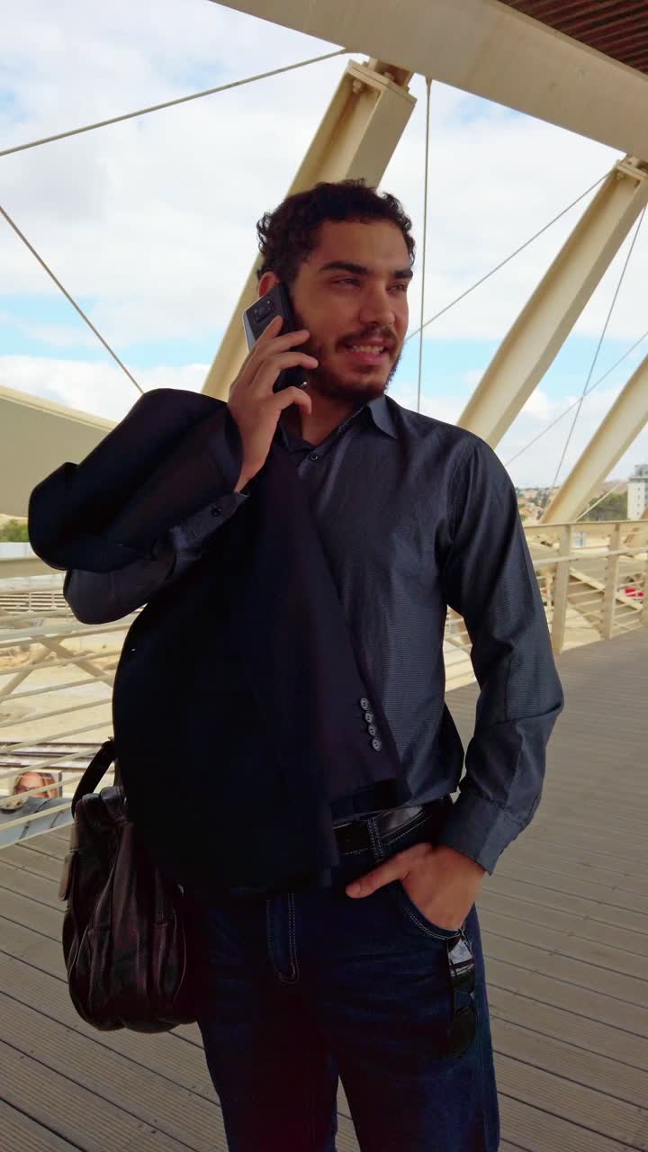 Entrepreneur Having Business Call Outdoors