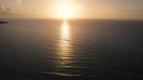 aerial of majestic sunset seascape along the mesmerizing coastline in mexico, tropical paradise, traveling and vaccination concept