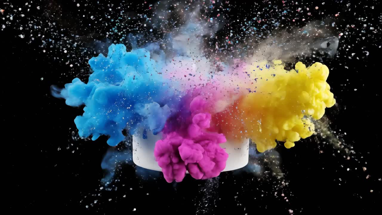 Colorful Cake Explosion with Axe