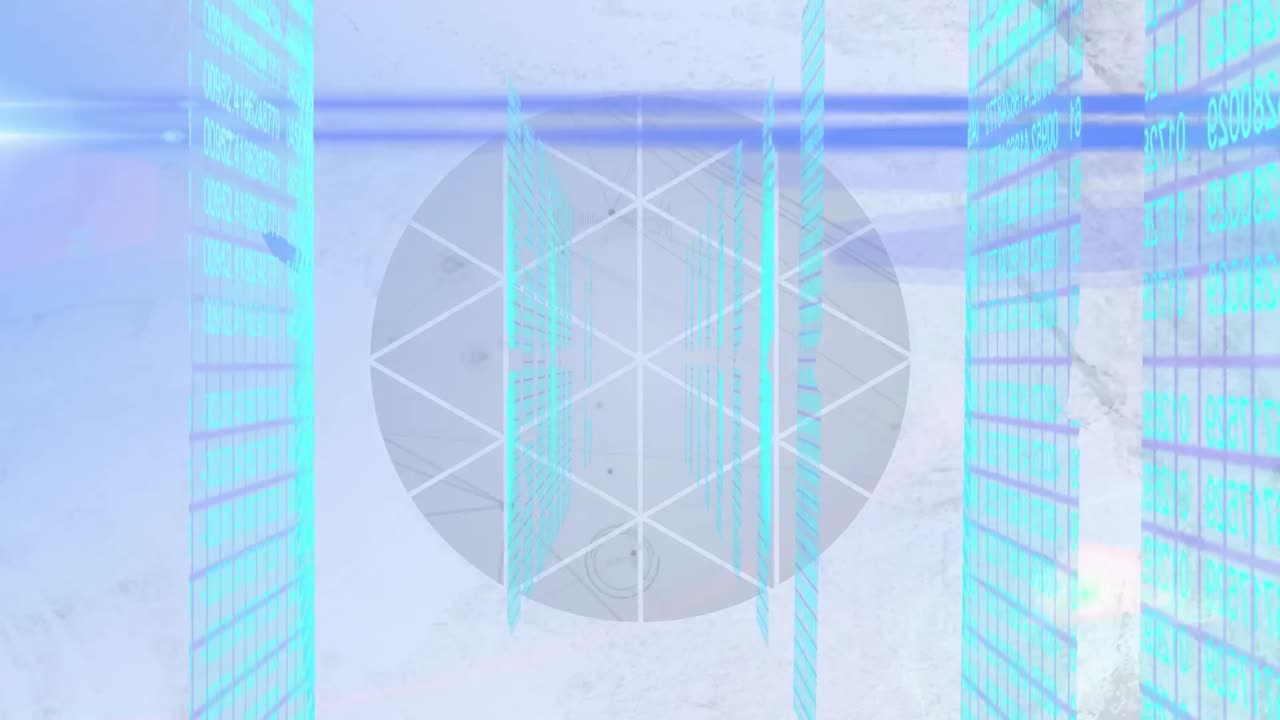 회색 배경에 전 세계에 대한 데이터 처리의 애니메이션