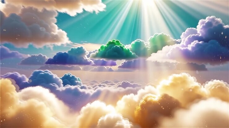 Christian Heavenly Light Worship Background