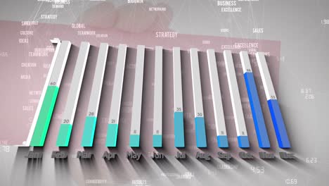 Animation-Der-Grafik-Und-Des-Netzwerks-Von-Verbindungen-über-Der-Hand,-Die-Eine-Karte-Hält