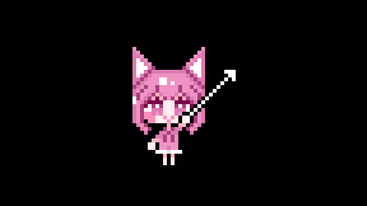 Pixel Cat girl cursor short hair Looping animation. 1080p (1).mov