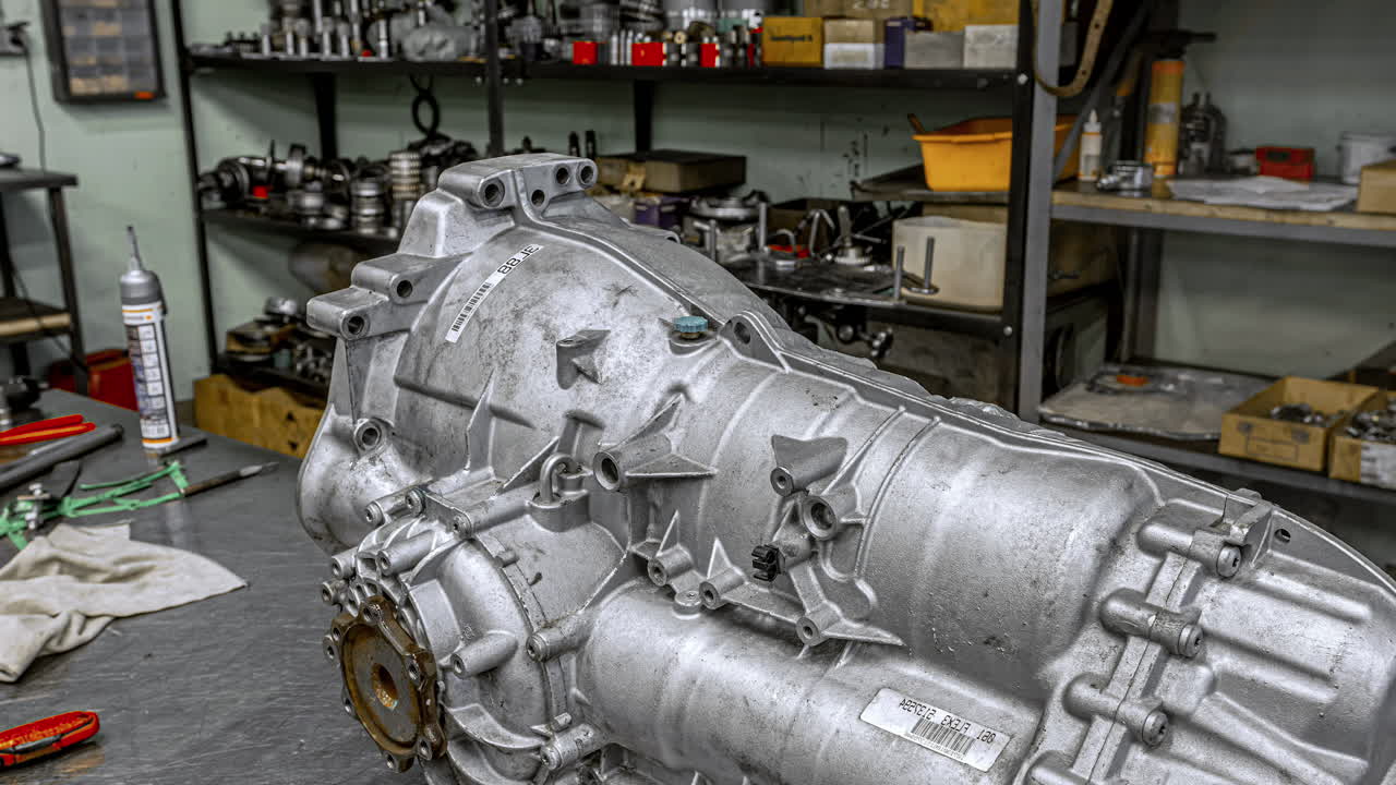 extracción de toda la transmisión del vehículo e inspección por parte de un mecánico