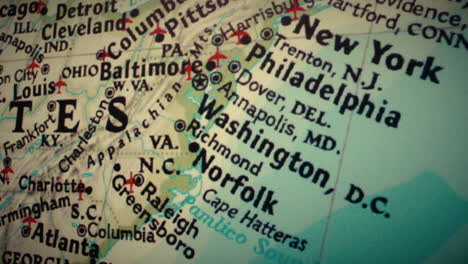 a map of the eastern united states showing major cities and states