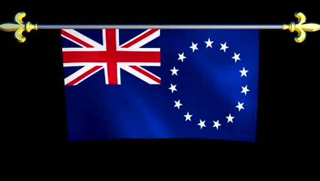 large looping animated flag of the cook islands