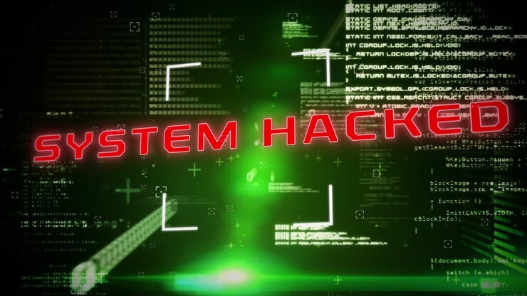 System hacked text against data processing