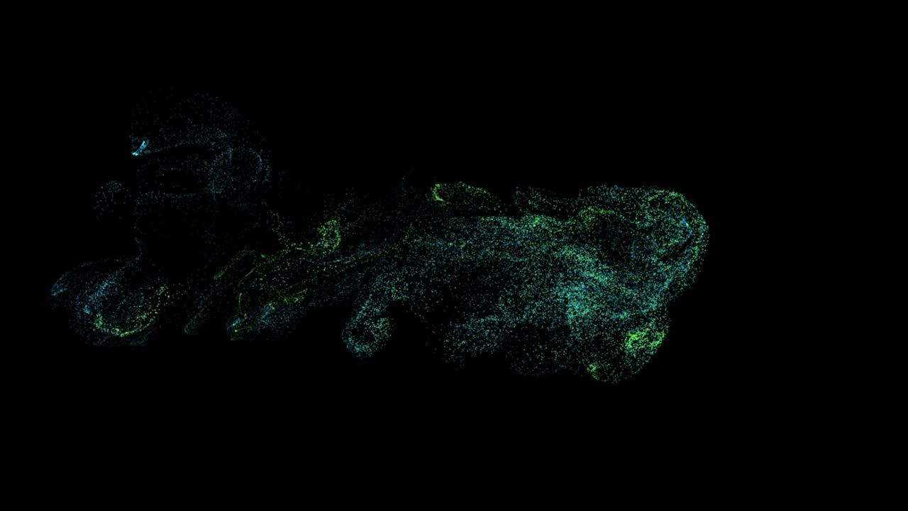 Vindaktiveret 3D partikelgrafikbevægelse med 3D-rendering, inkl. alfakanal til komposit