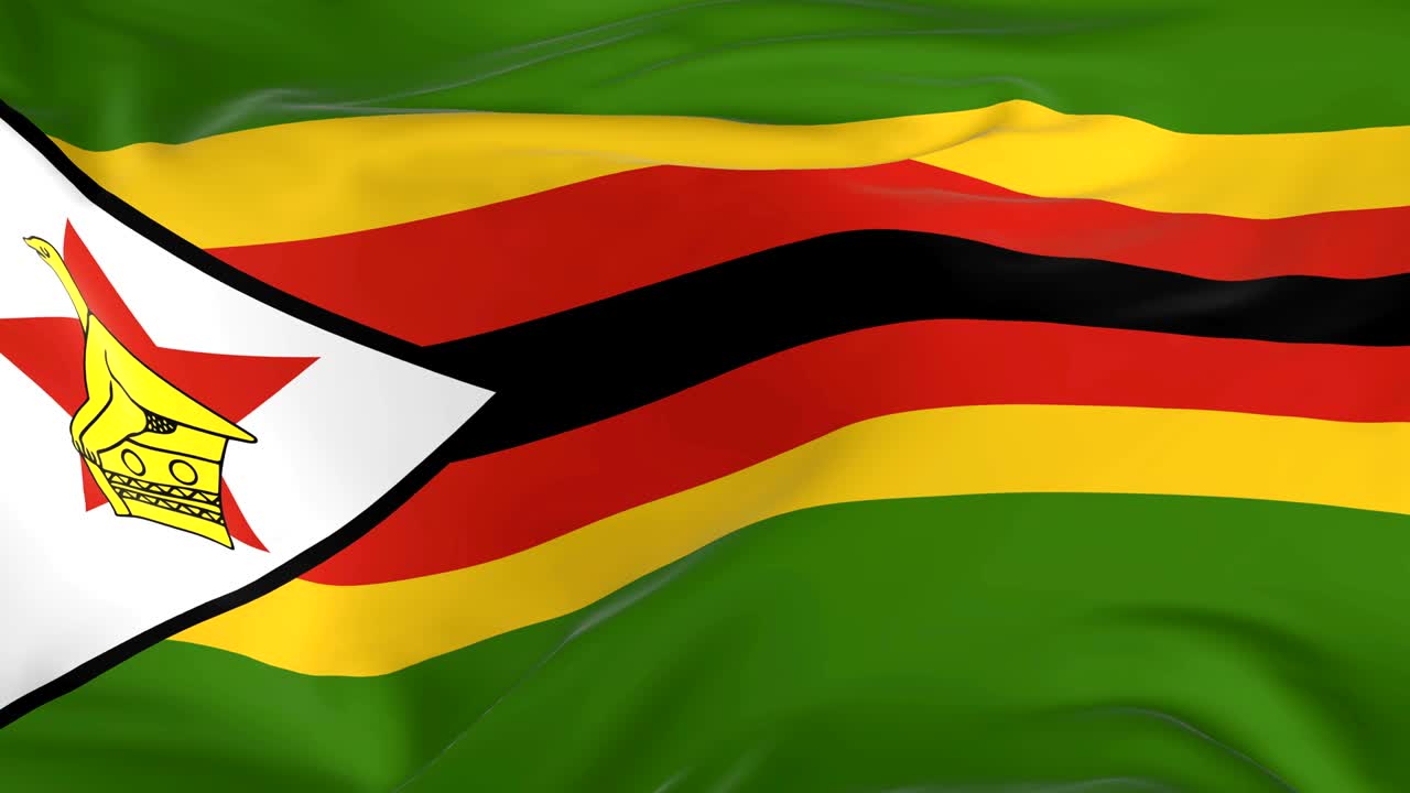 agitando una bandera en bucle como fondo de zimbabue