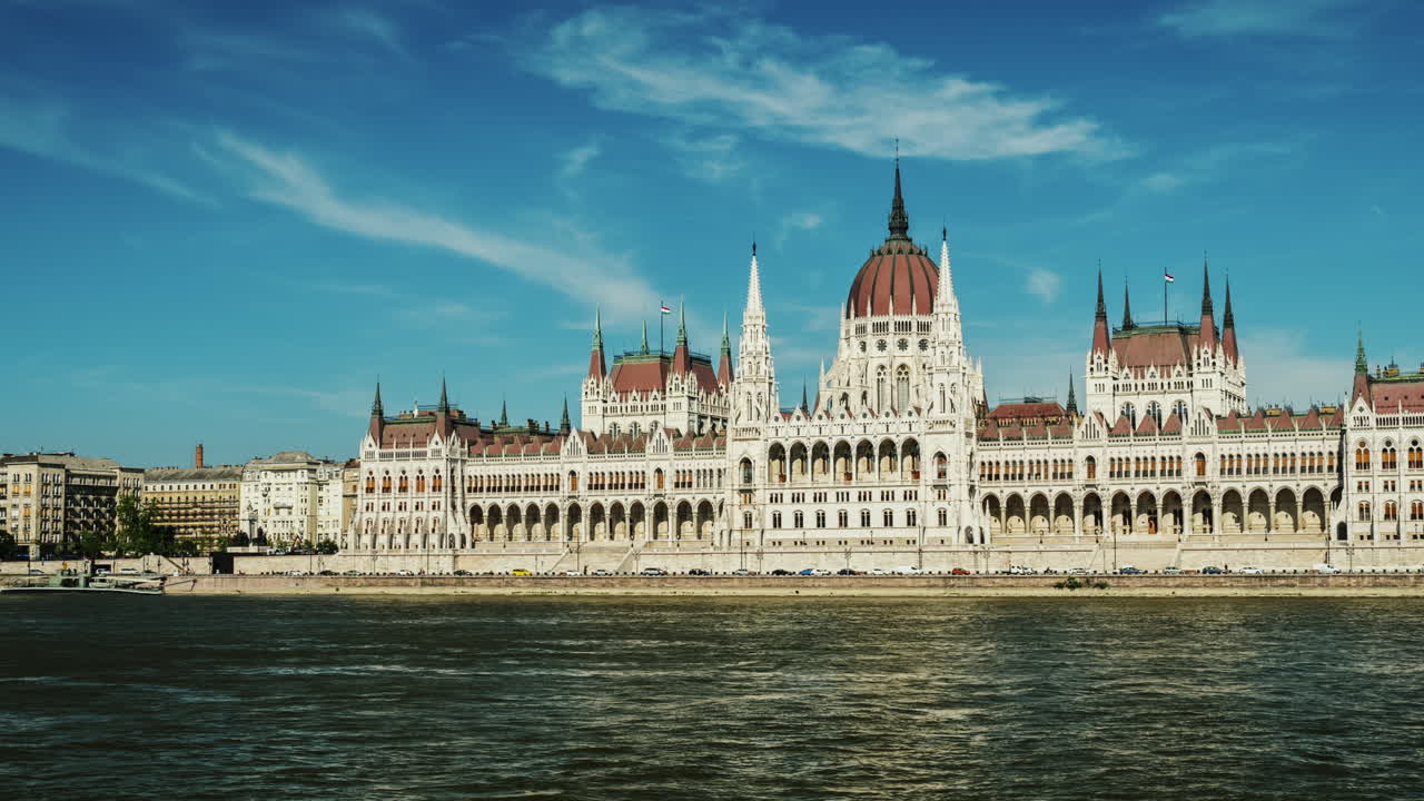 모션 타임랩스: 헝가리 부다페스트 의회 건물