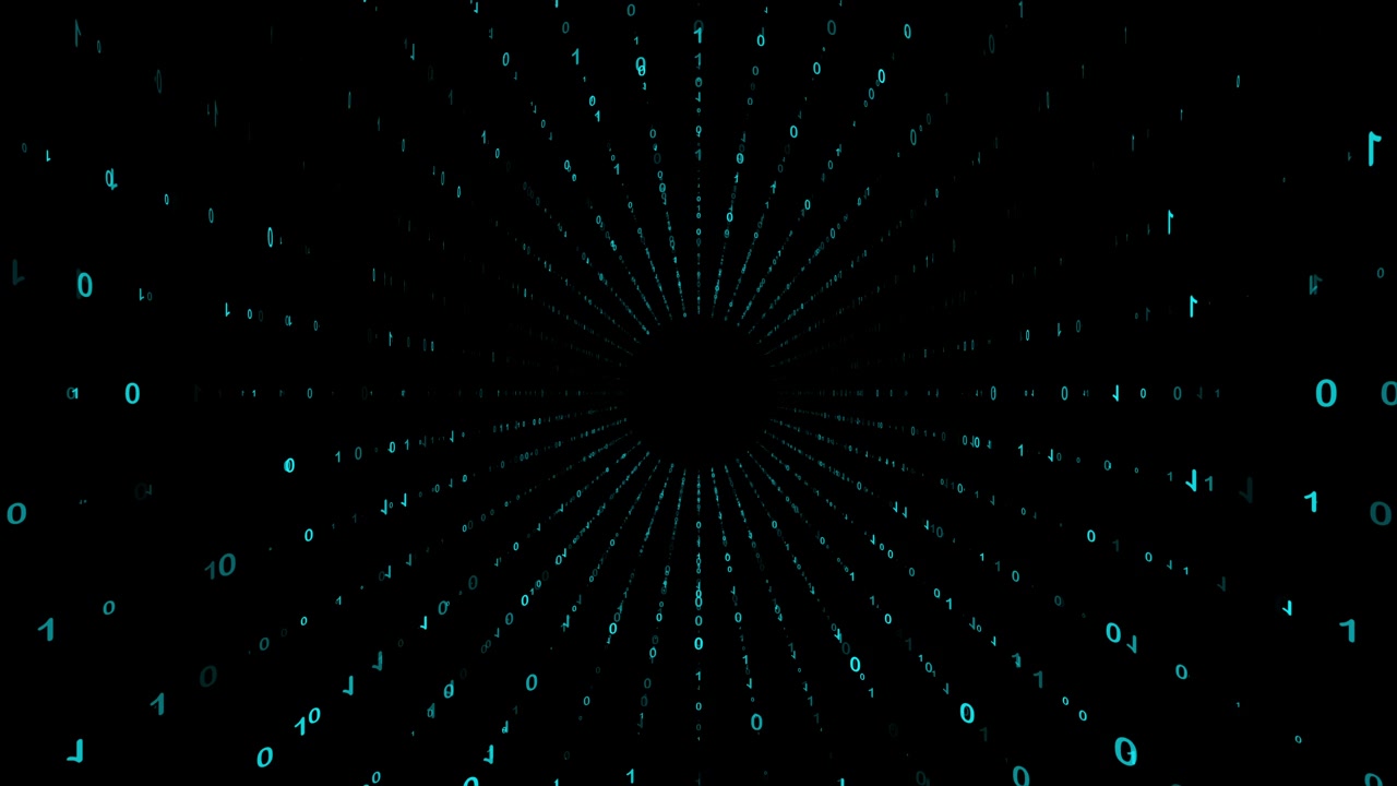 Digital Binary Code Tunnel Streaming Data