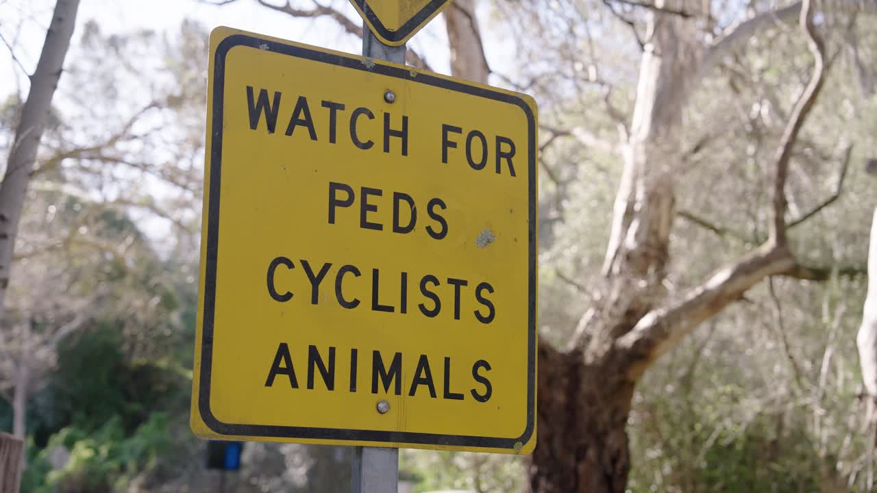 Watch for Pedestrians, Cyclists, and Animals: Road Safety Sign