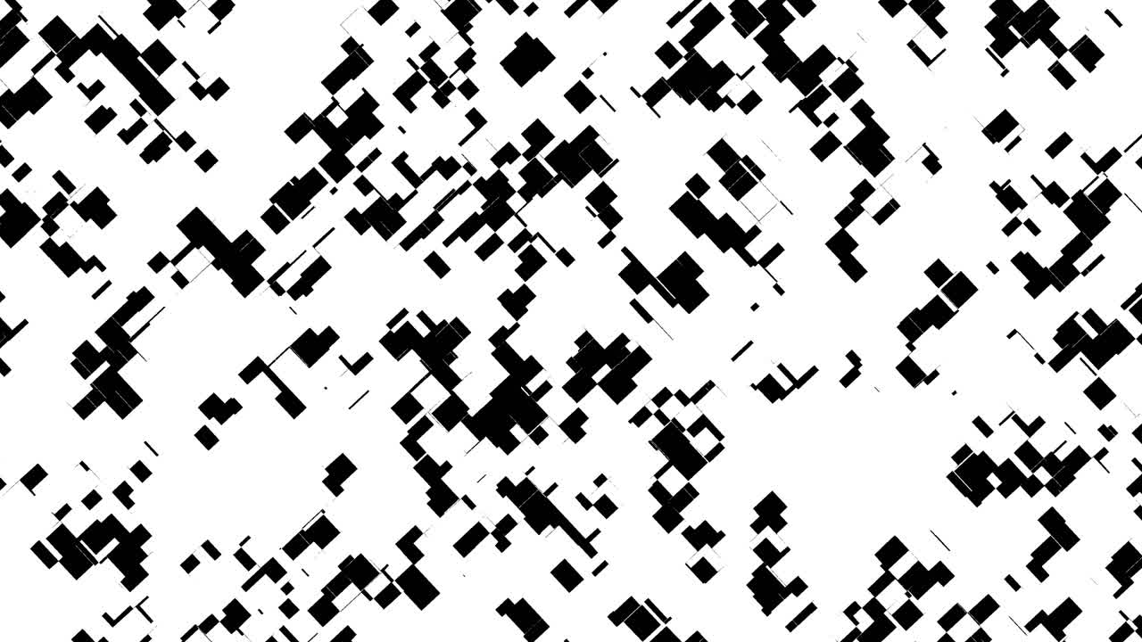 Abstract Black and White Glitch Transition with Geometric Shapes