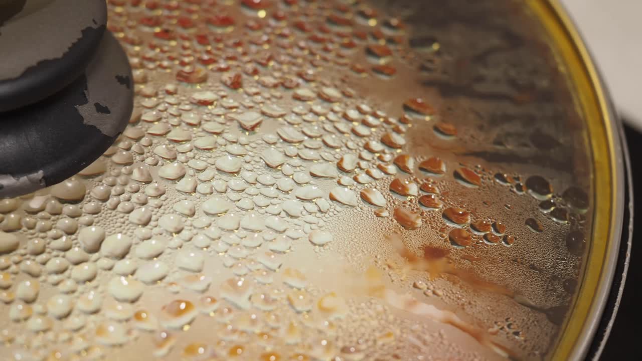 Close-up of a Steaming Pot Lid
