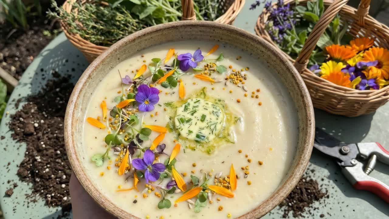 Zuppiera con fiori