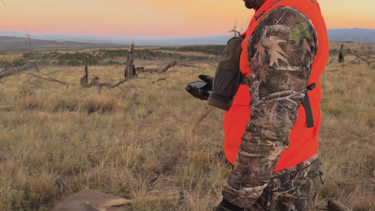 The hunter manage the right location to aim at the deer during the animal hunting season. fun hobby adventure in the wild.