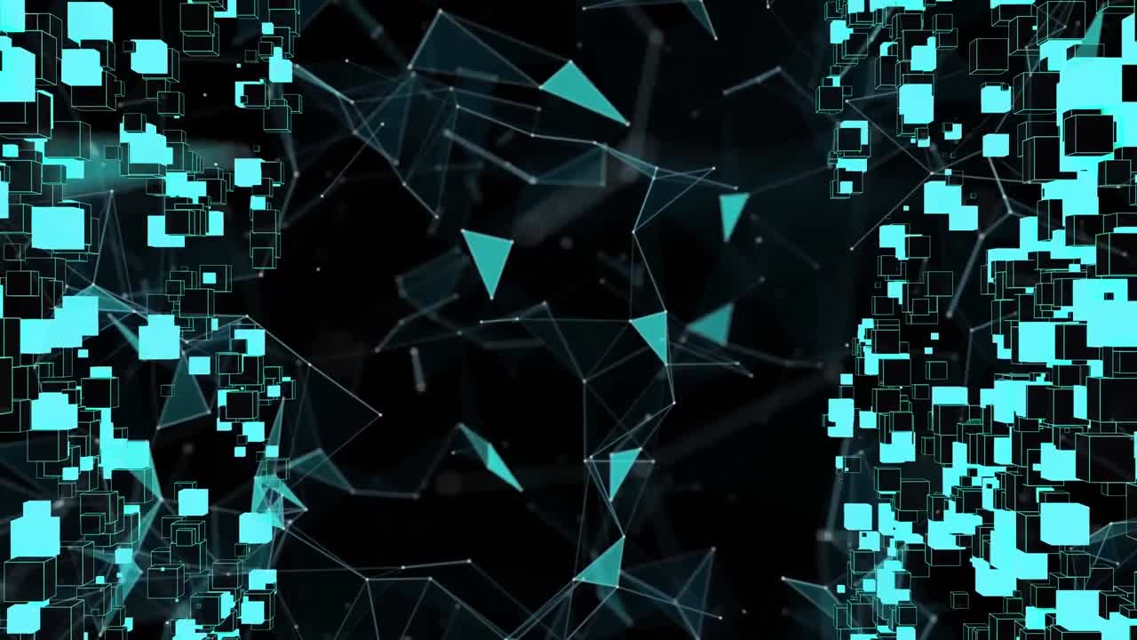 animación de la red de conexiones sobre fondo negro