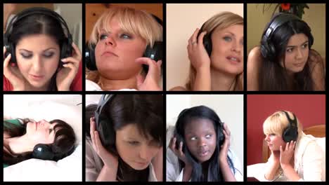 stock animation of lively women listening music