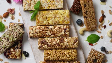 homemade gluten free granola bars with mixed nuts  seeds  dried fruits