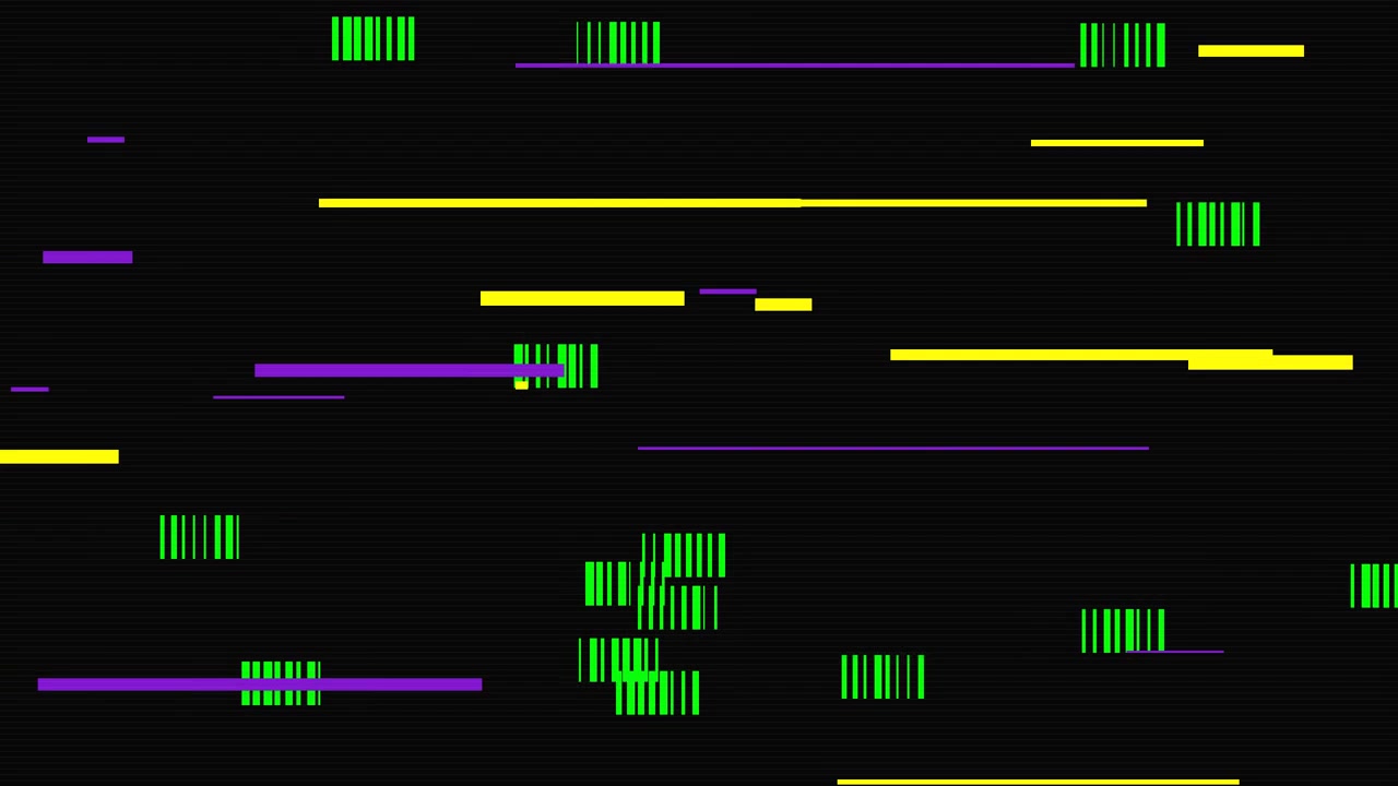 Abstrakter digitaler Glitch-Hintergrund mit bewegten Linien und Balken