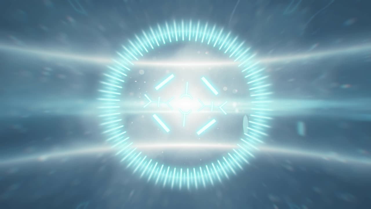 animación en 2d de un objetivo con un fondo de resaltos anamórficos