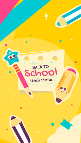 motion graphic of flat instagram posts collection for back to school season