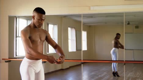 male ballet dancer dancing in the studio 4k