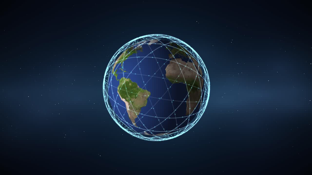 animación de la tierra girando con una cuadrícula dinámica