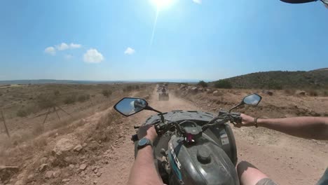 A-view-of-the-stunning-island-of-Cyprus,-seen-from-a-quad-bike-tour-taking-tourists-from-all-over-the-world