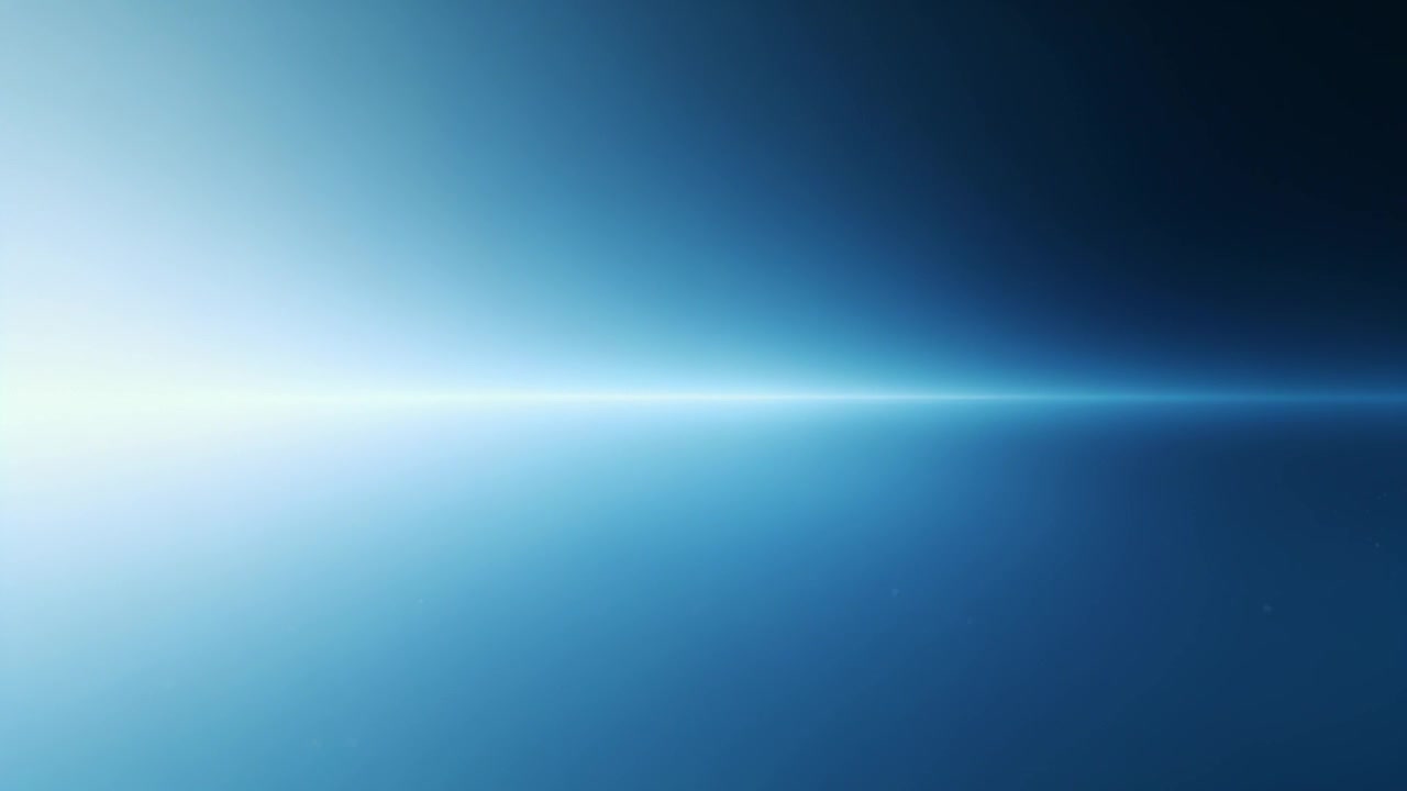 Fascia pulsante che parte da un centro azzurro pallido, si espande e poi si attenua in un gradiente blu astratto, evocando calma.