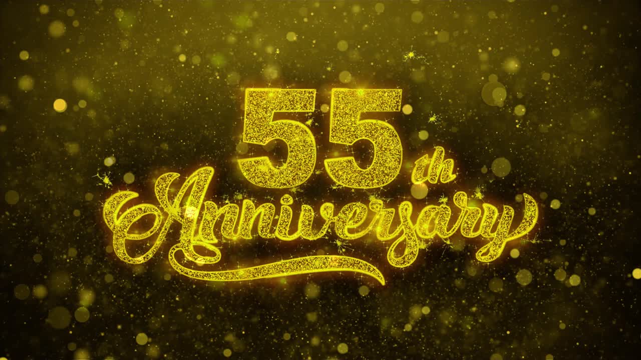55th Anniversary Golden Sparkle Graphic Design
