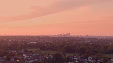 london sunset drone flying forward the shard london eye peckham rye