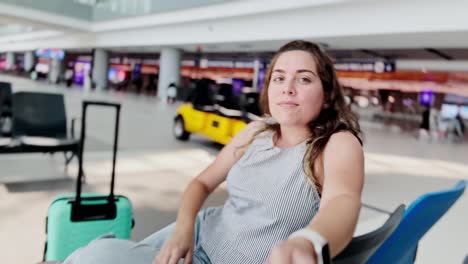 young passenger in modern airport terminal