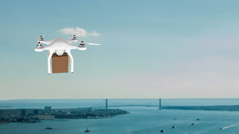 drone carrying a box