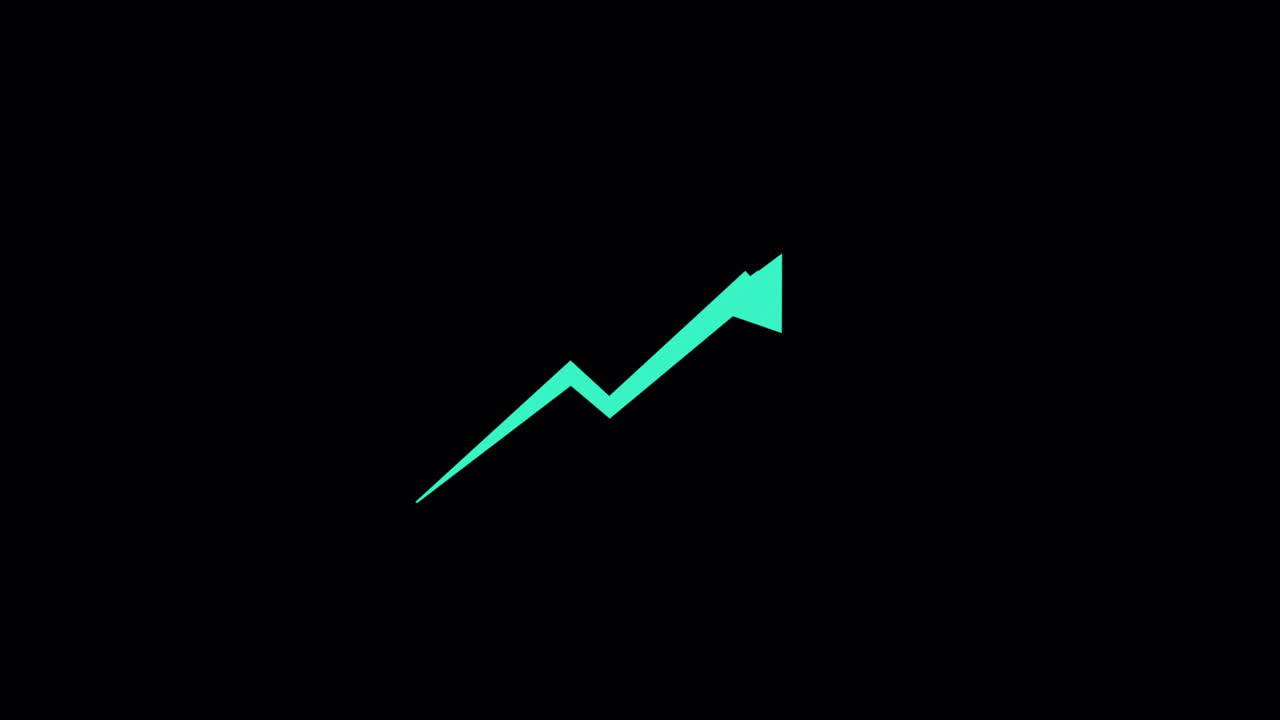 Animated Upward Trend Line Graph with Arrow