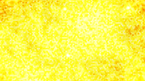 relámpago eléctrico de fondo de panal amarillo. hexágono eléctrico brillante con luz brillante. animación de bucle de tecnología empresarial.