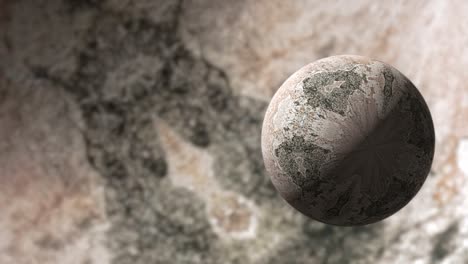 bucle sin fin 3d abstracto ciencia ficción mármol esfera redonda en grunge mundo alienígena espacio rotación animación 4k bucle sin costura diseño tecnológico realidad virtual fondo ciencia ficción futurista