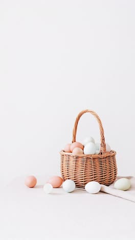 easter eggs in wicker basket