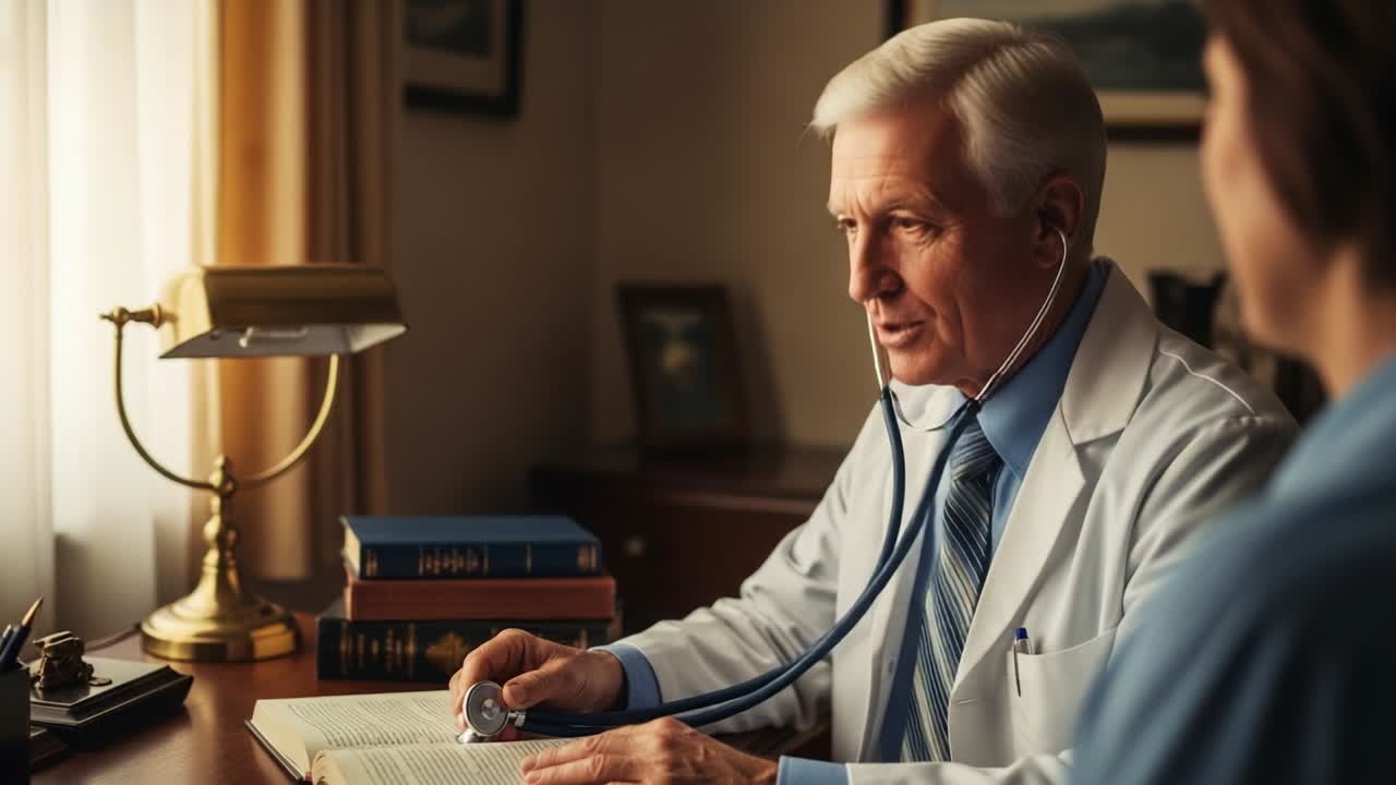 Un medico empatico impegnato in una conversazione ponderata con un paziente, che dimostra l'importanza della fiducia e dell'intesa in ambito sanitario, con particolare attenzione all'ascolto attivo e alla cura dei dettagli